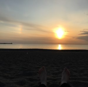 逗子海岸　虹　アーシング