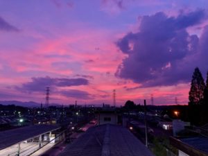 宇宙Loveプロジェクト　夕焼け　森林公園　宇宙　そら　空